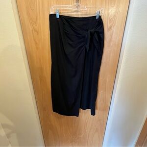 Linen Wrap-Front Skirt